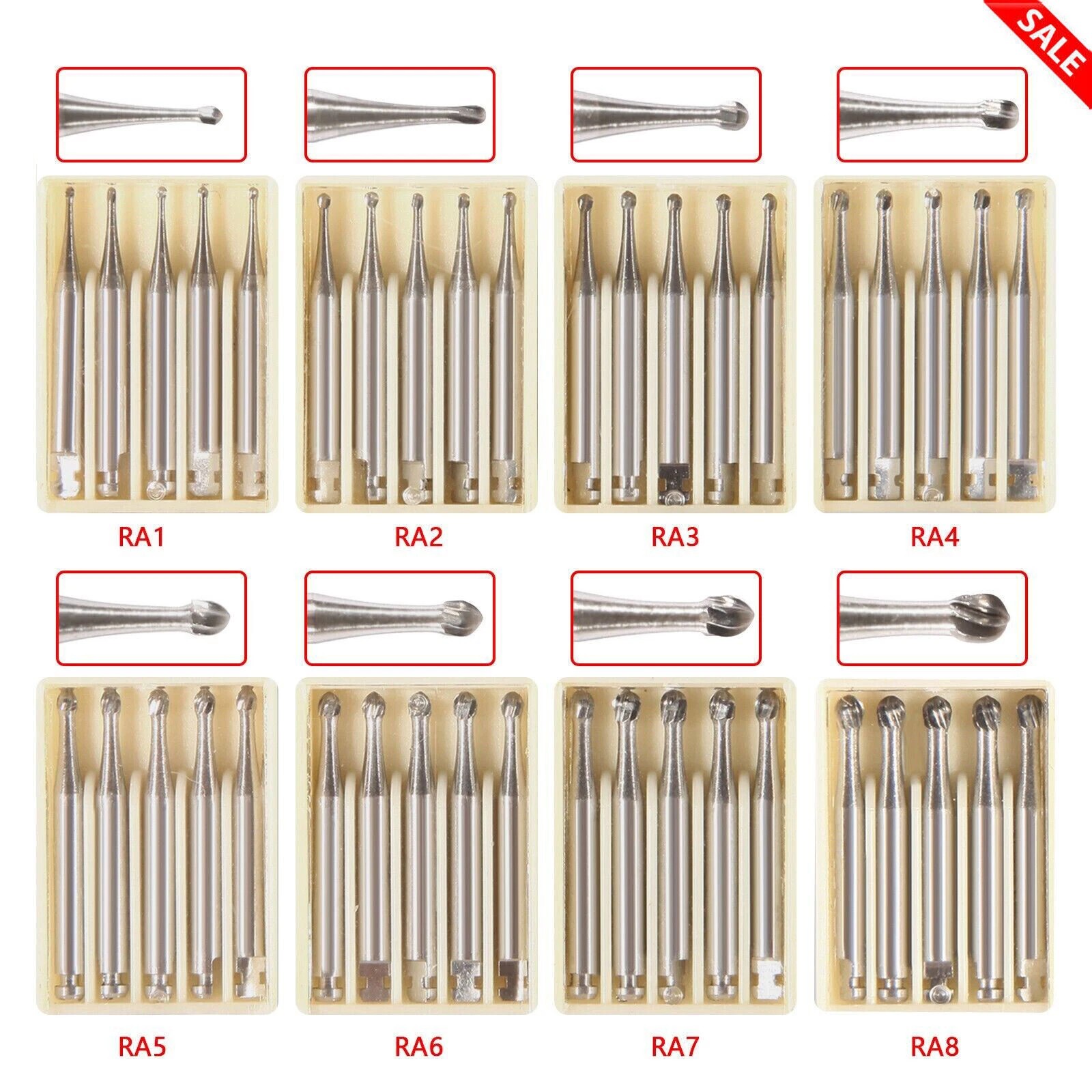 Dental Round Carbide Bur for Slow Speed Latch Type Handpiece RA 1# – 8# Burs