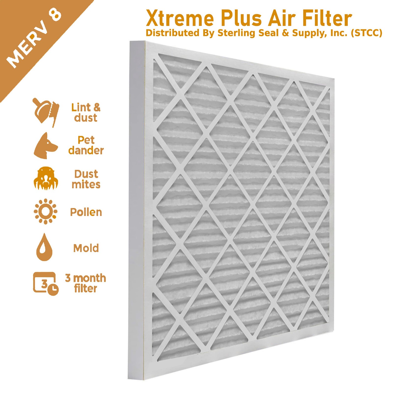 Lamons 14x25x1x3 XP4 Air Guard Pleat Furnace Filter MERV 8 (3 Pack)