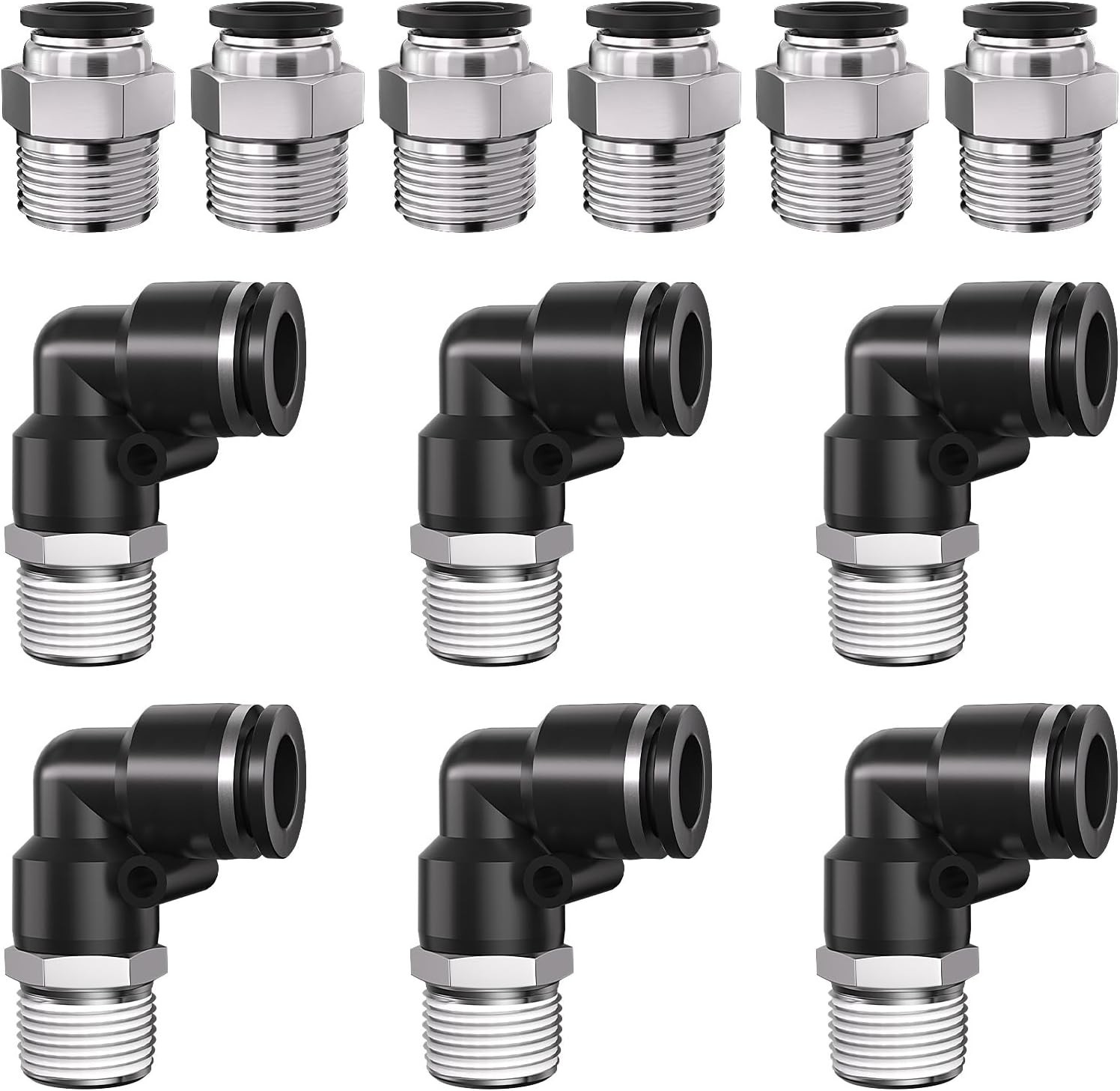 3/8 Tube OD to 1/2 NPT Thread Push to Connect Fittings,Pneumatic Quick Air Ho…