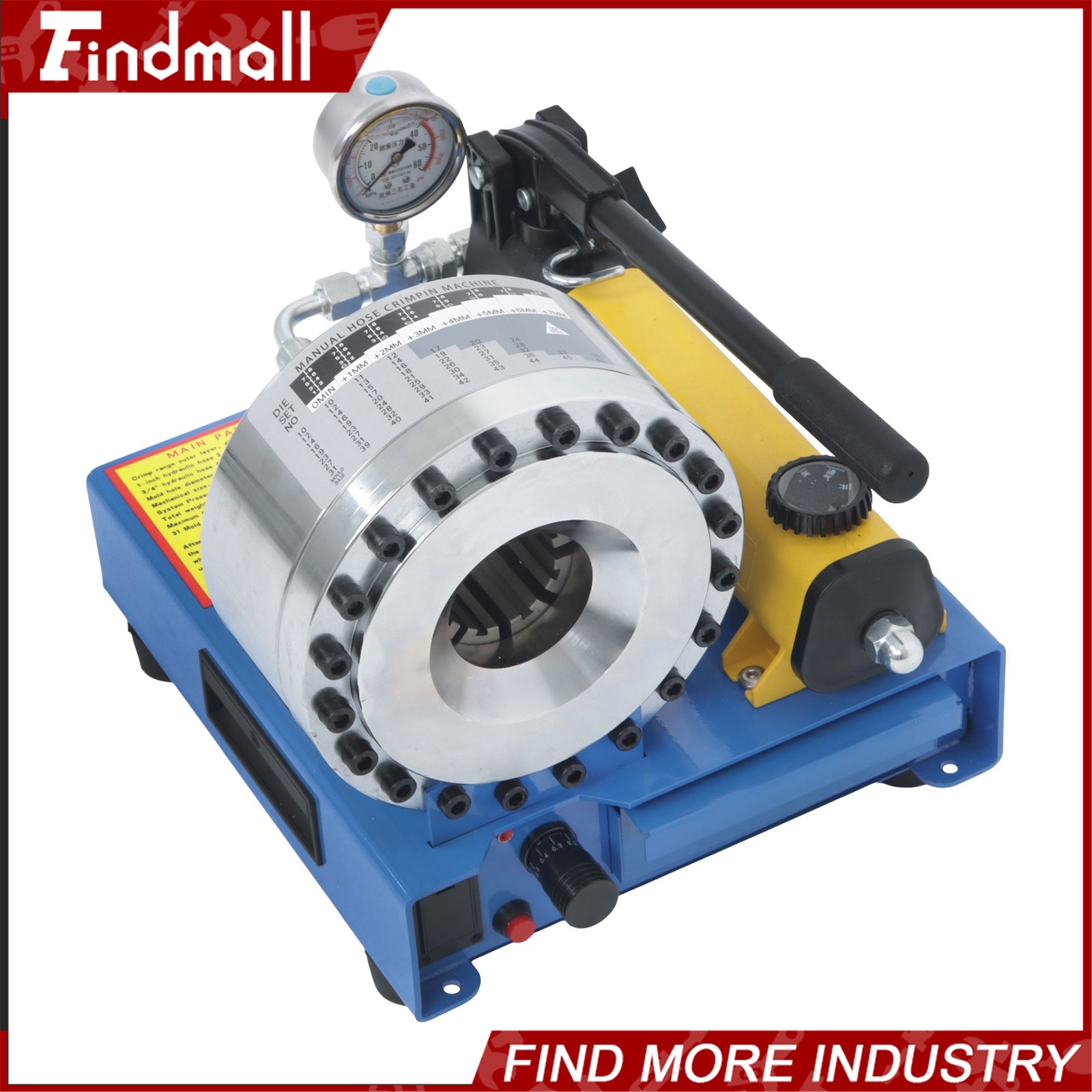 Findmall Portable Hydraulic Hose Crimper Pipe Crimping Machine with 8 Set Dies