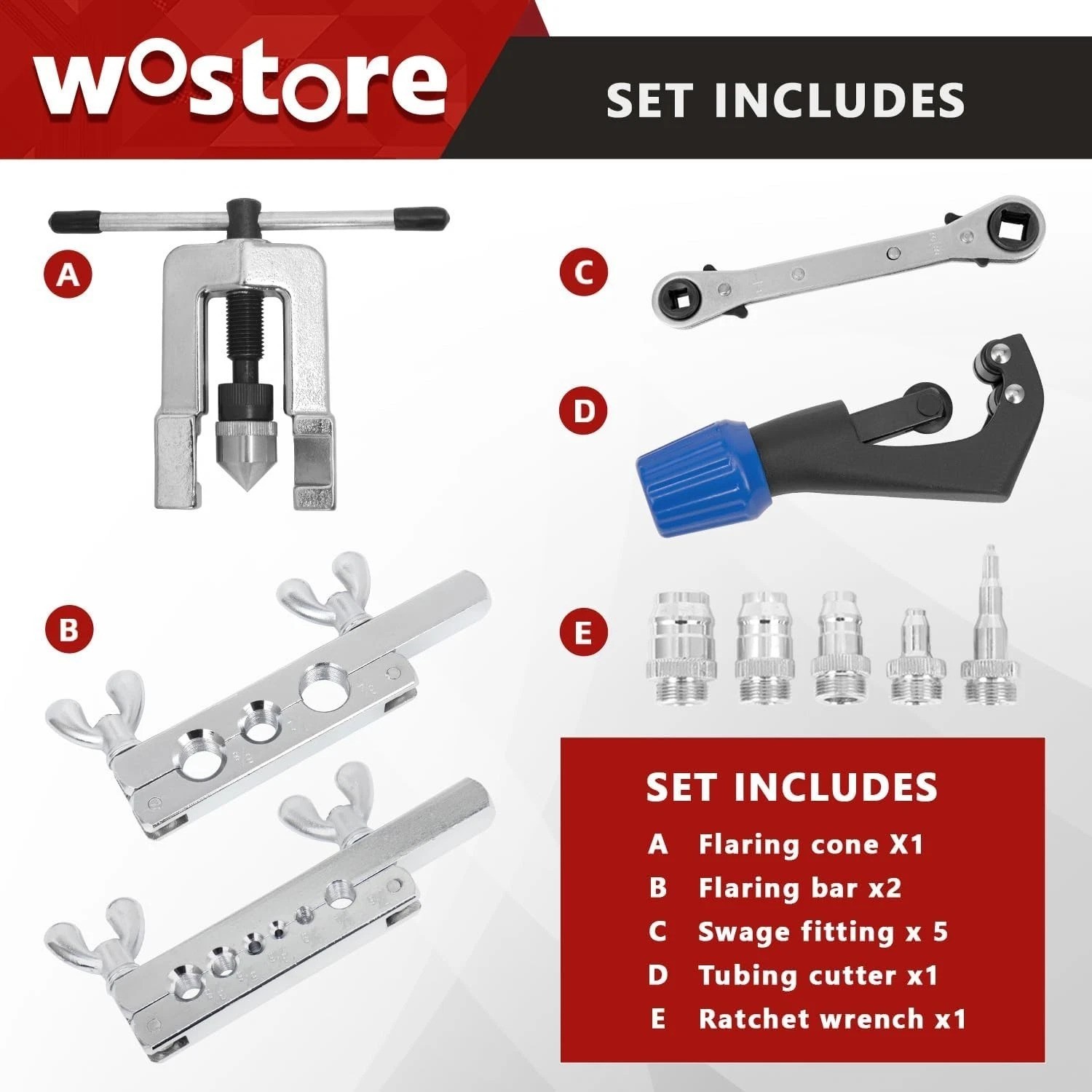 Flaring Swage Tool Kit for Copper Plastic Aluminum Pipe With Tubing Cutter & …