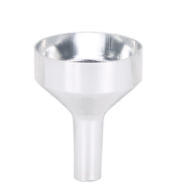 1 One Aluminum Perfume Funnel Spice Funnel Mini Silver Powder Tiny Metal Funnel
