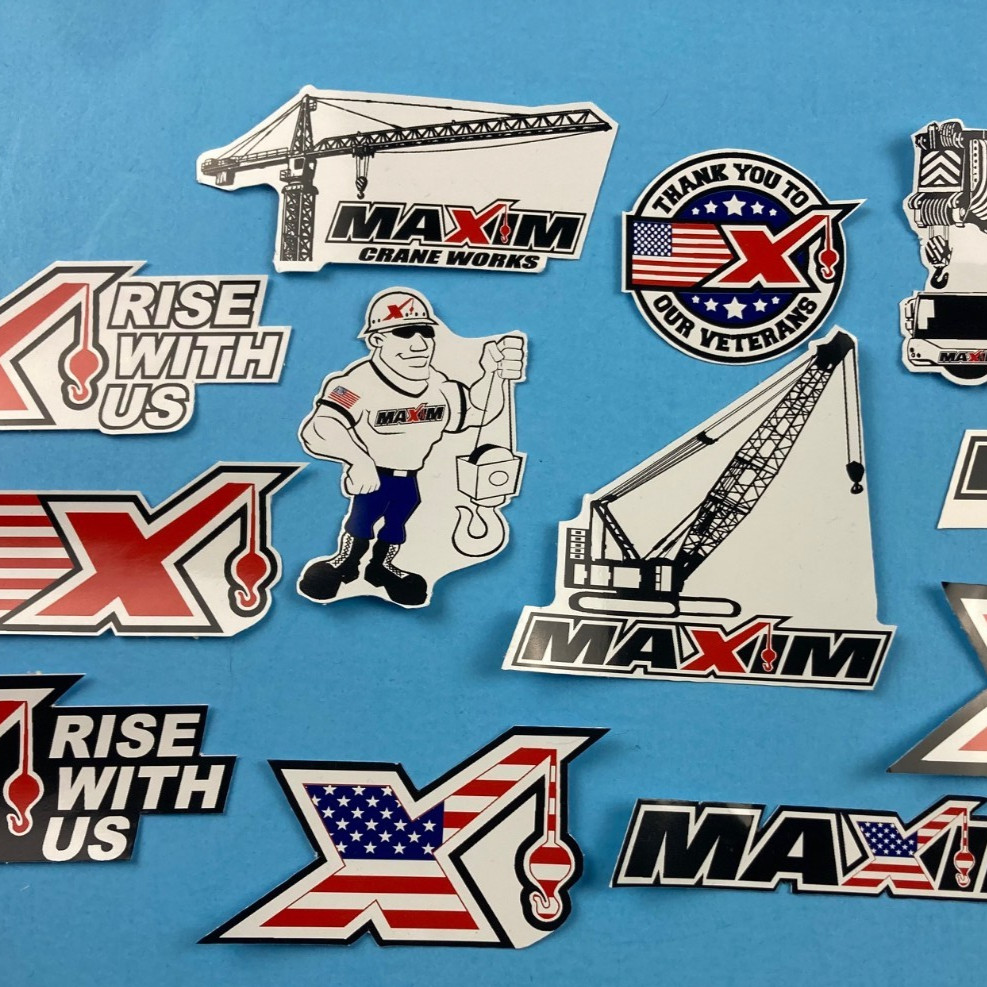 Hard Hat Decal Stickers MAXIM Shane McCrane Tower Crane Crawler Cranes Veteran’s