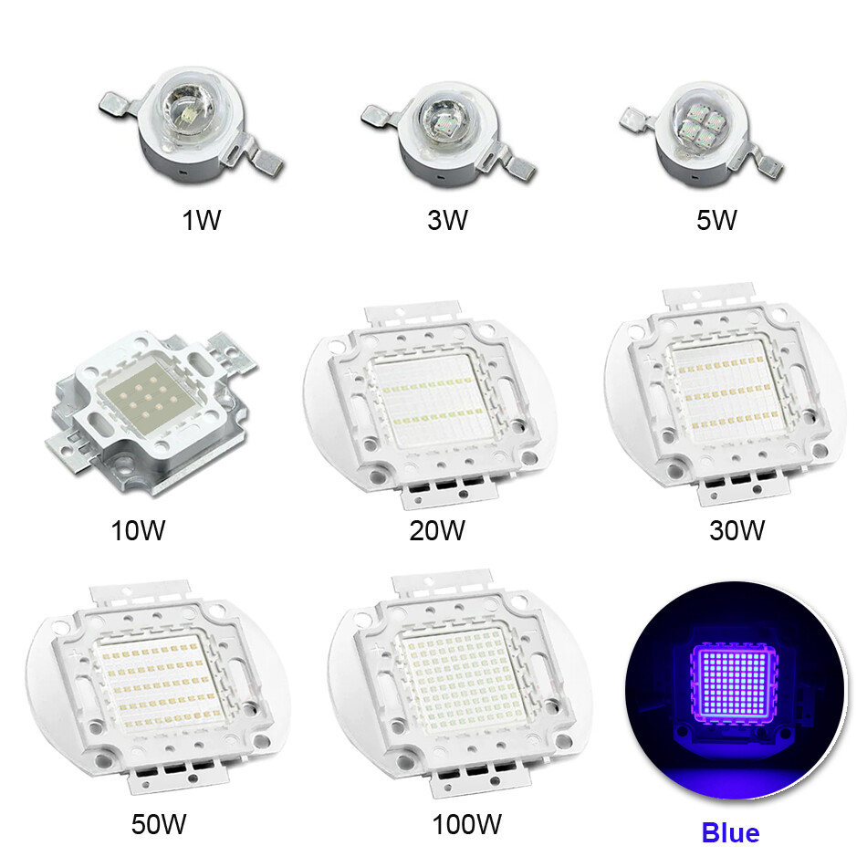 High Power Royal Blue SMD Led Chip Lamp Bulb 10W 50W 100W 445nm 460nm led Beads