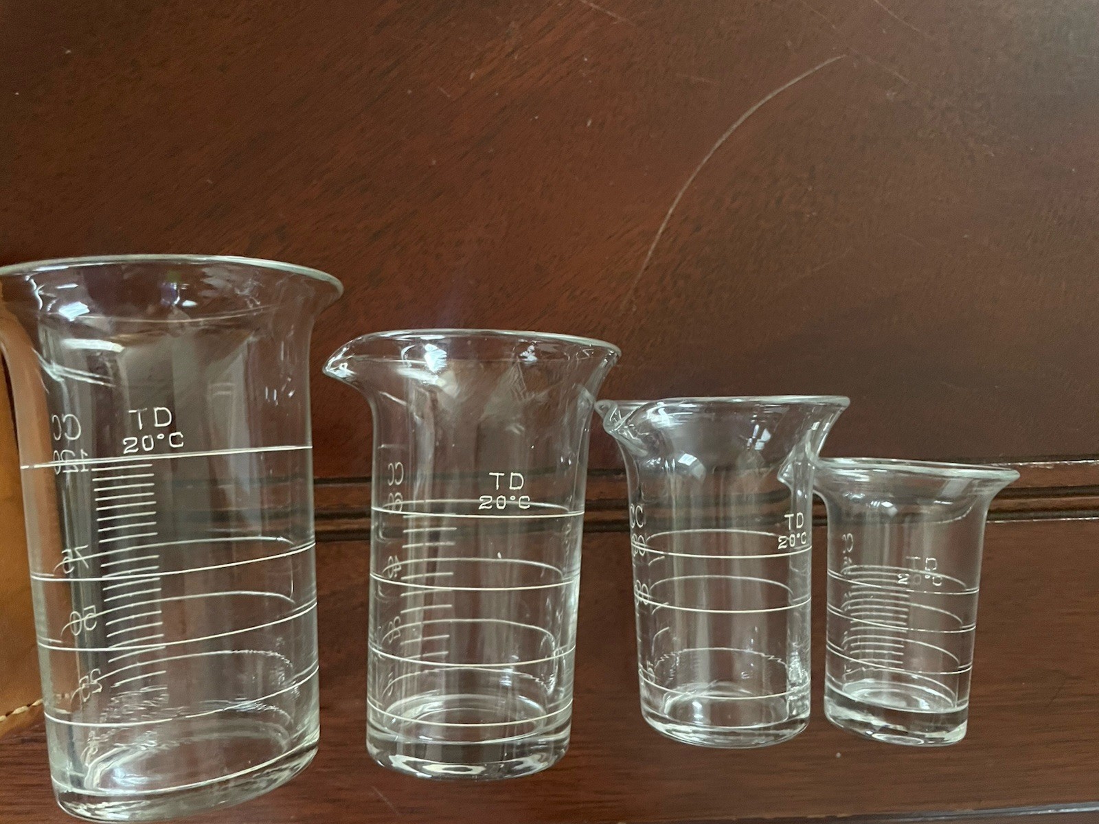 Vintage Laboratory Nesting Glass beakers Complete Set