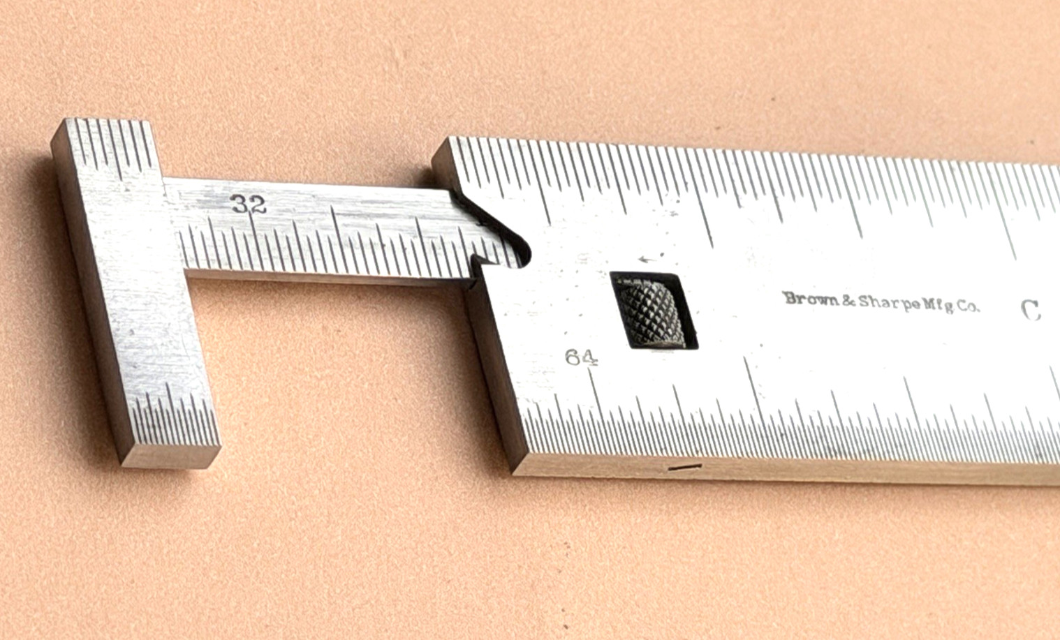 Rare Brown & Sharpe Mfg. Co. No.391 3-Inch Steel Pocket Caliper Rule. USA Made!