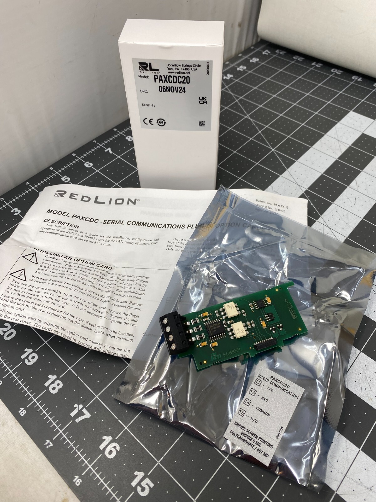 RED LION CONTROLS PAXCDC20 RS232 Serial Communications Output Card (NEW)