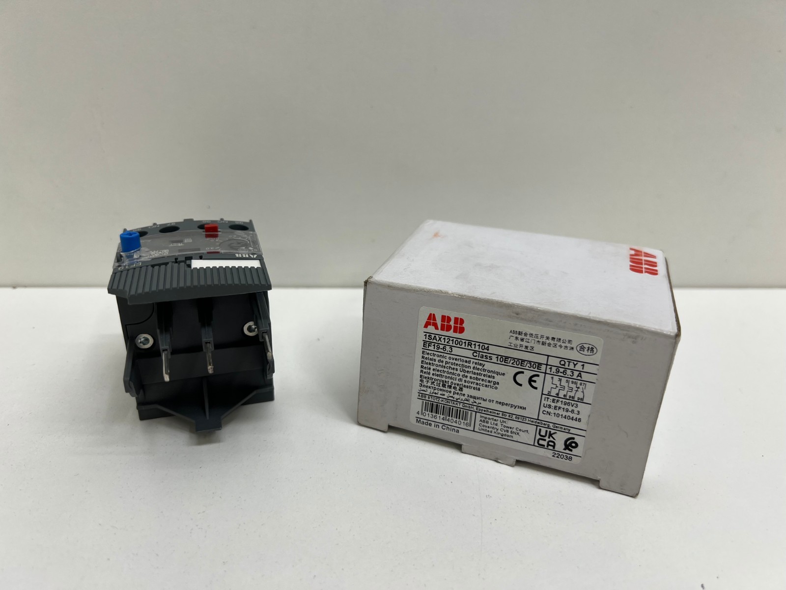 NEW IN BOX! ABB 1.9-6.3A OVERLOAD RELAY 1SAX121001R1104