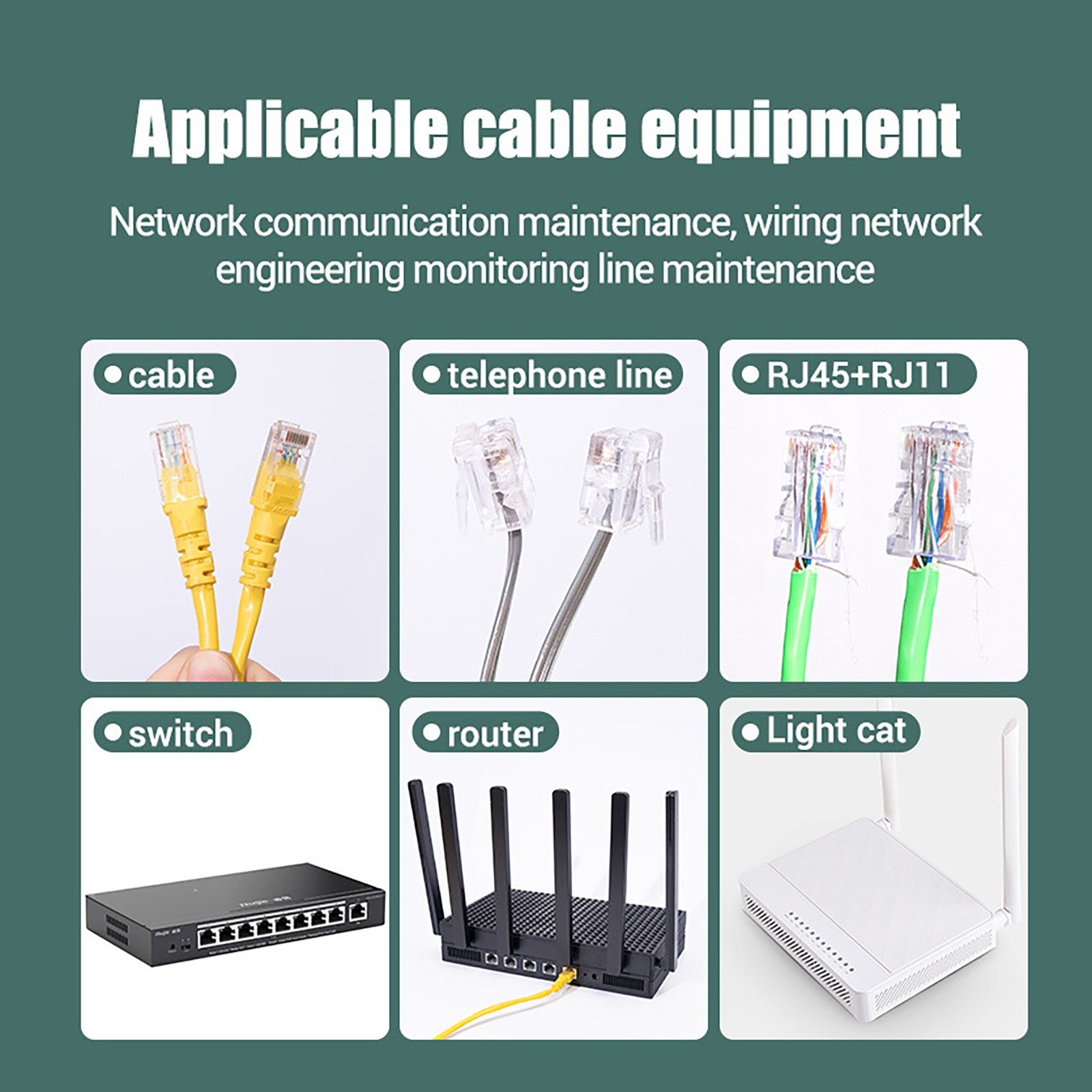 Networks Cable Tester Tool Ethernet RJ45 RJ11 LAN Wire Telephone Cable Tester s