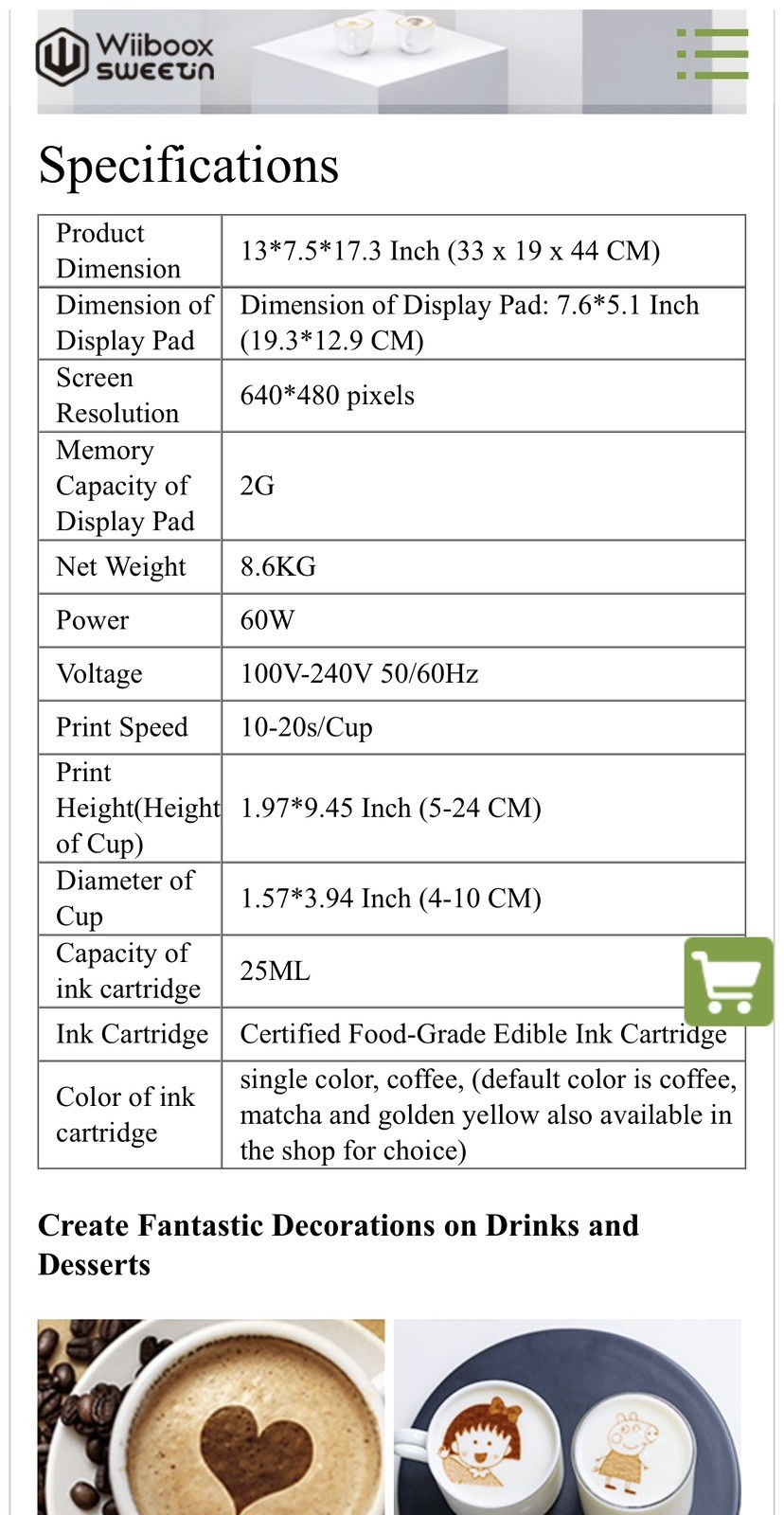 2022 Wiiboox Sweetin Coffee Printer