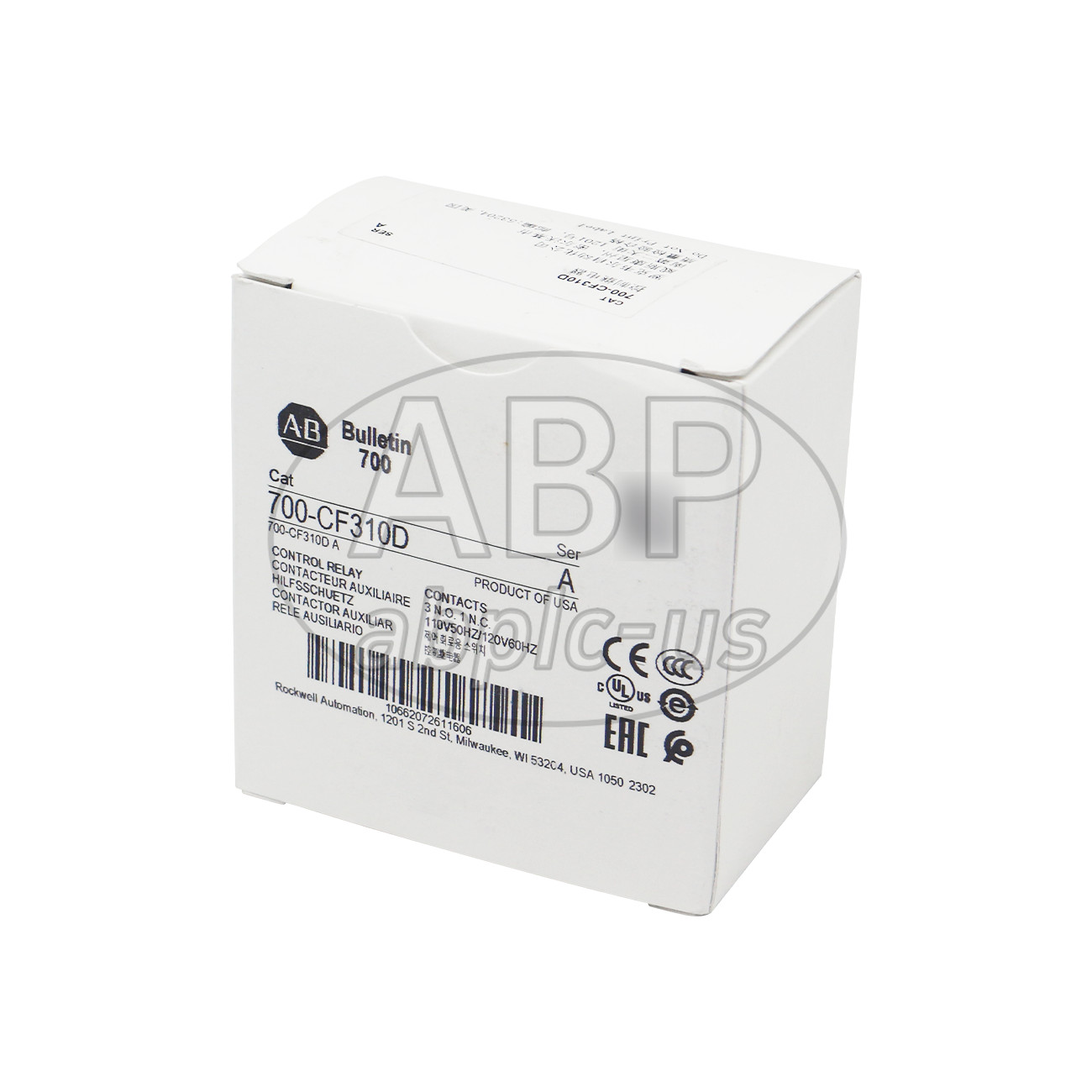 Allen Bradley Control Relay 700-CF310D Standard Contact 110V 50Hz/120V 60Hz US