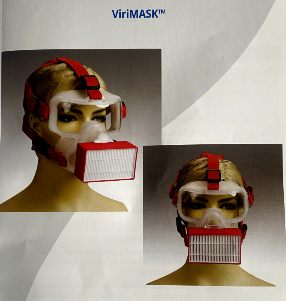 ViriMask Protective ocular respirator Large Red V60+ 5 filters made in Israel