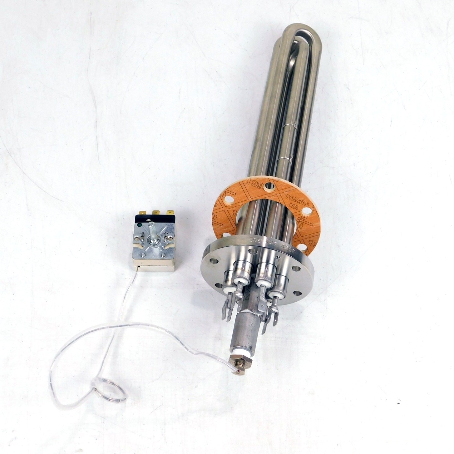 Flanged Industrial Immersion Heater 200V 4kW Capillary Thermostat Bench Tested