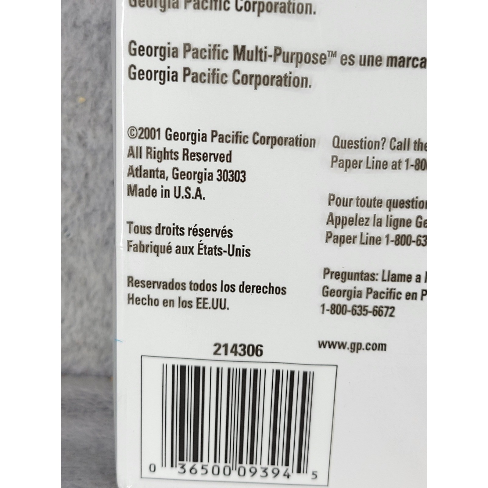 Georgia-Pacific Multi-Purpose Paper 500 Sheets 8.5×11 20lb 90 Brightness 214306