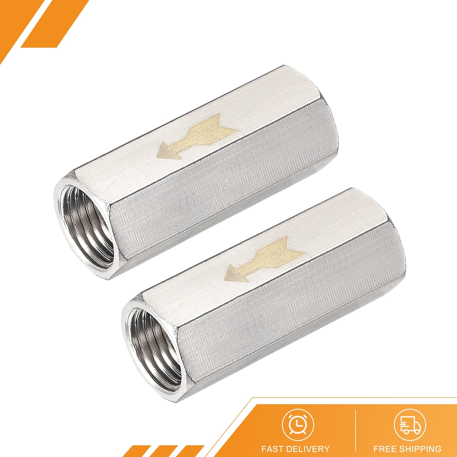 2 x One Way Air Check Valve G 1/4 Female Threaded Full Port