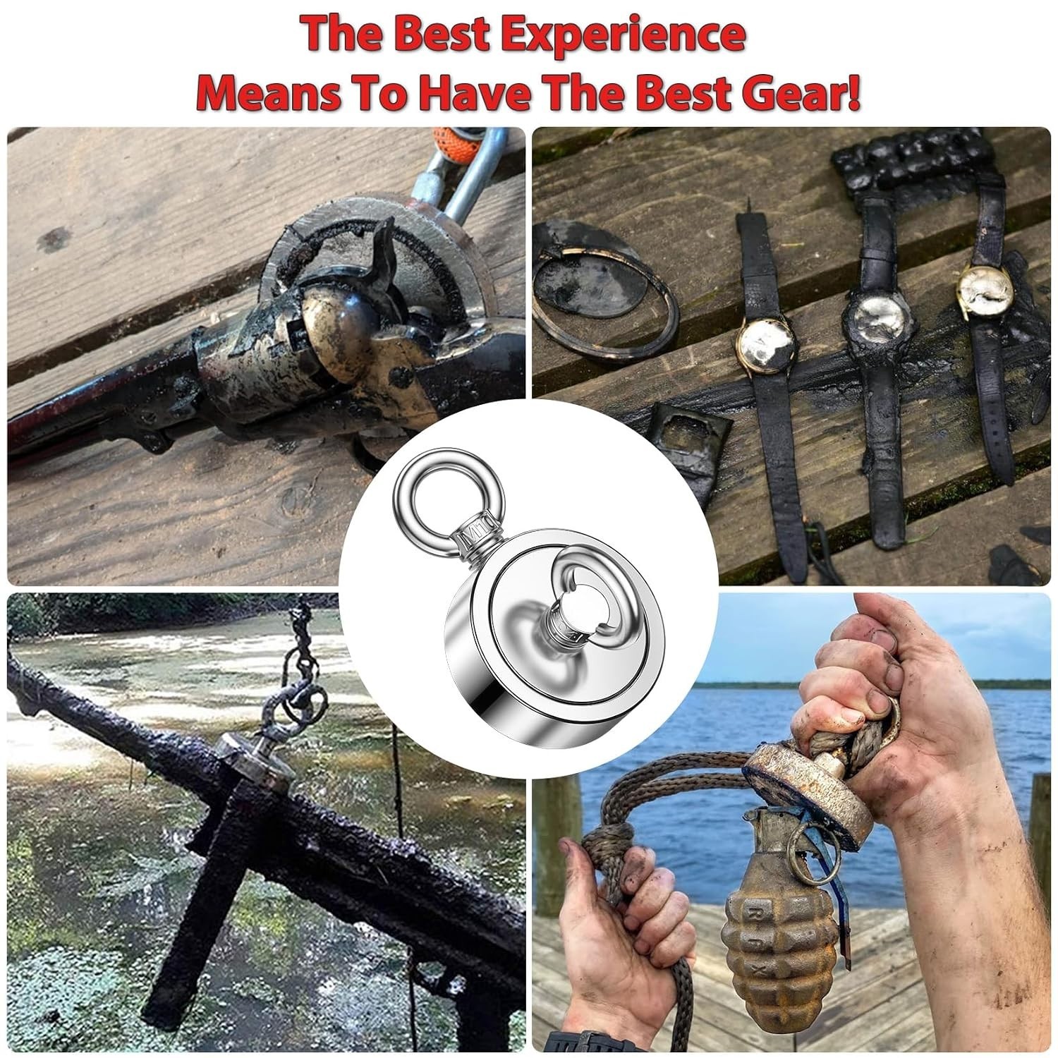 Robust 2.95 Inch Fishing Magnet – 1000 LB Pull Force for Underwater Retrievals