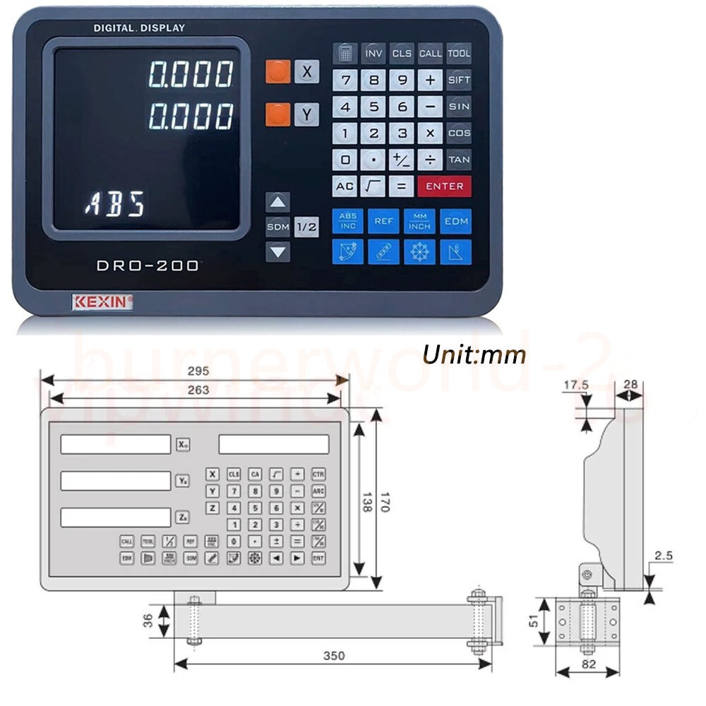 16″& 40″ TTL Linear Scales 2Axis Digital Readout Kit DRO Display Bridgeport Mill