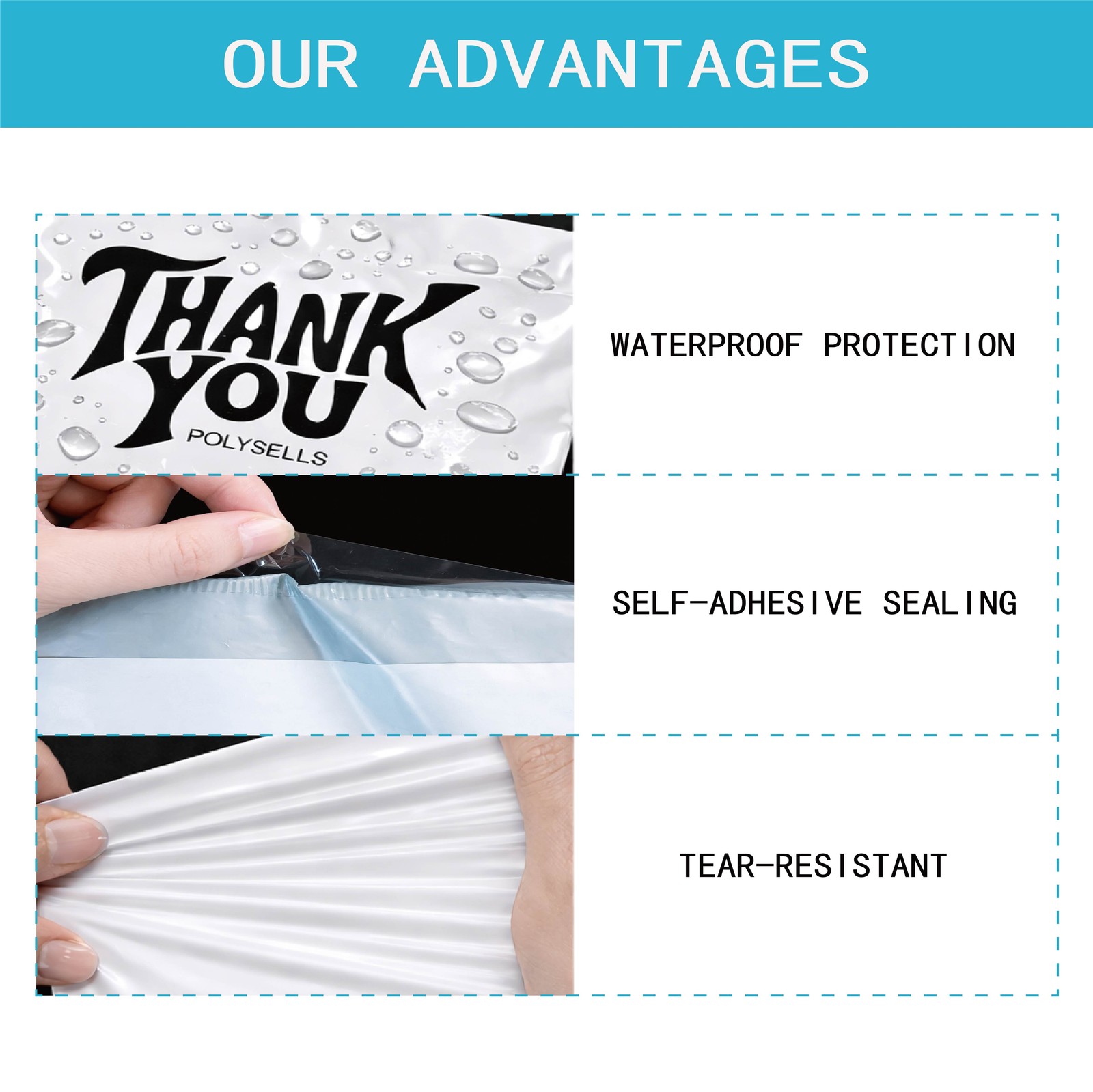Premium Poly Mailers Self Seal Envelopes for Football Merch – Thank You Design