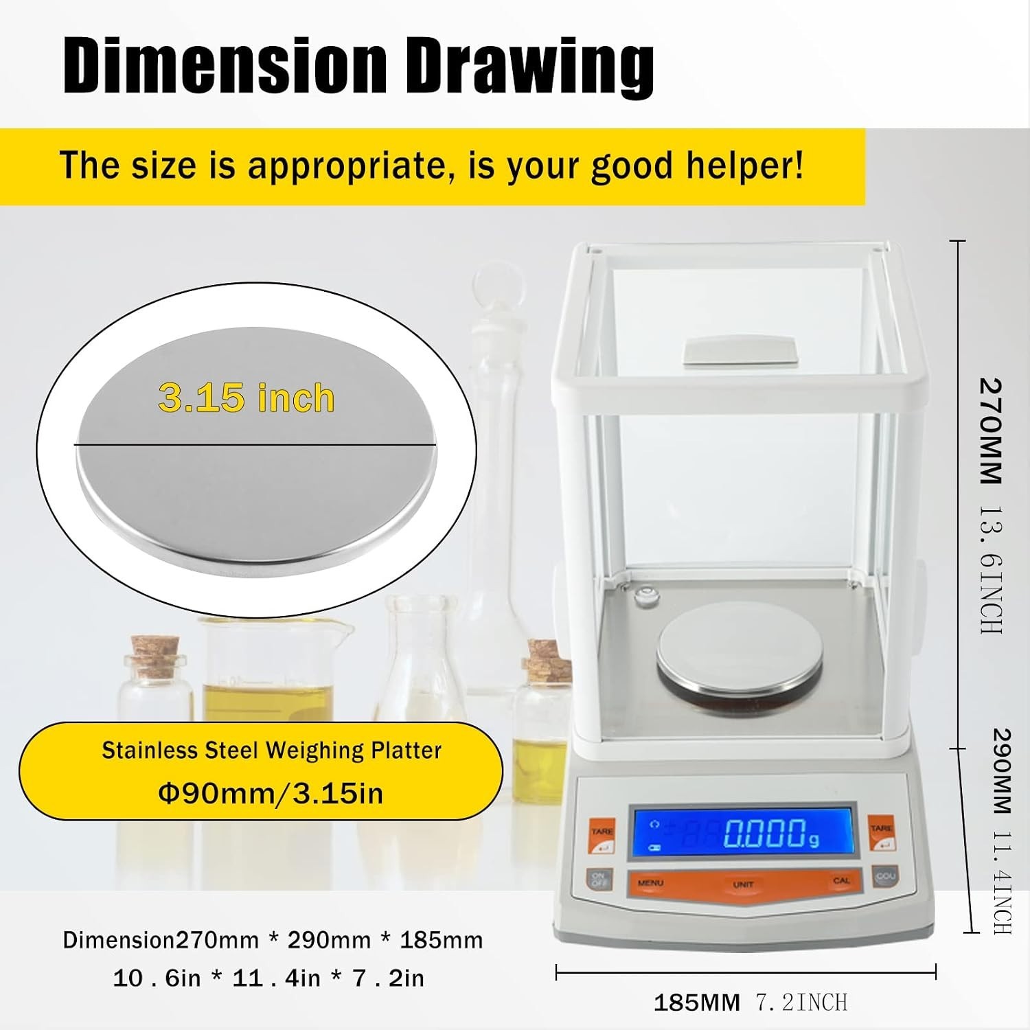 200g x 0.001g 1mg Lab Analytical Balance Digital High Precision Scale Scientific