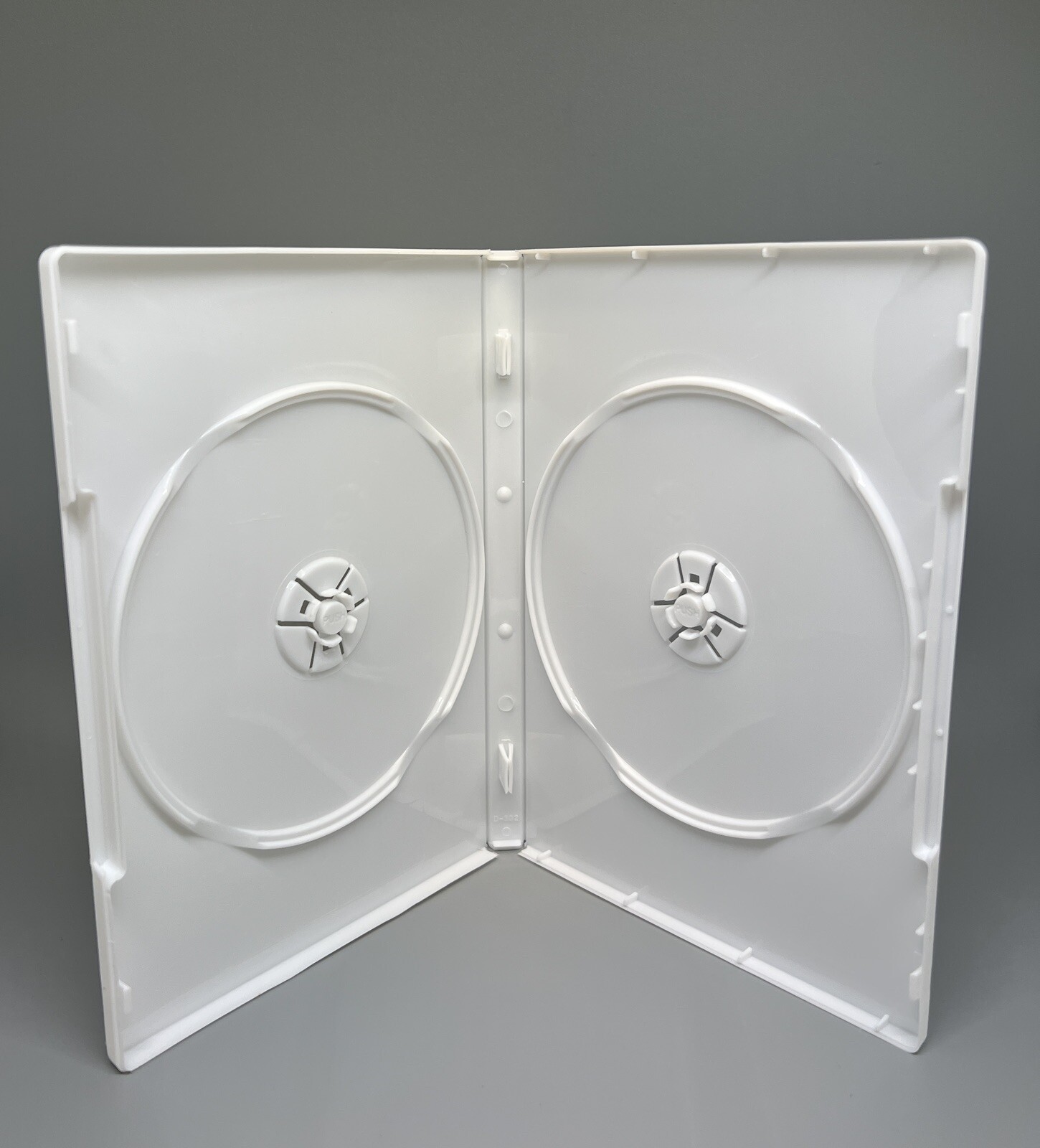 5 PCS NEW 14MM STANDARD DOUBLE (2) DVD CASES, WHITE, PP-D14-W, MADE IN US