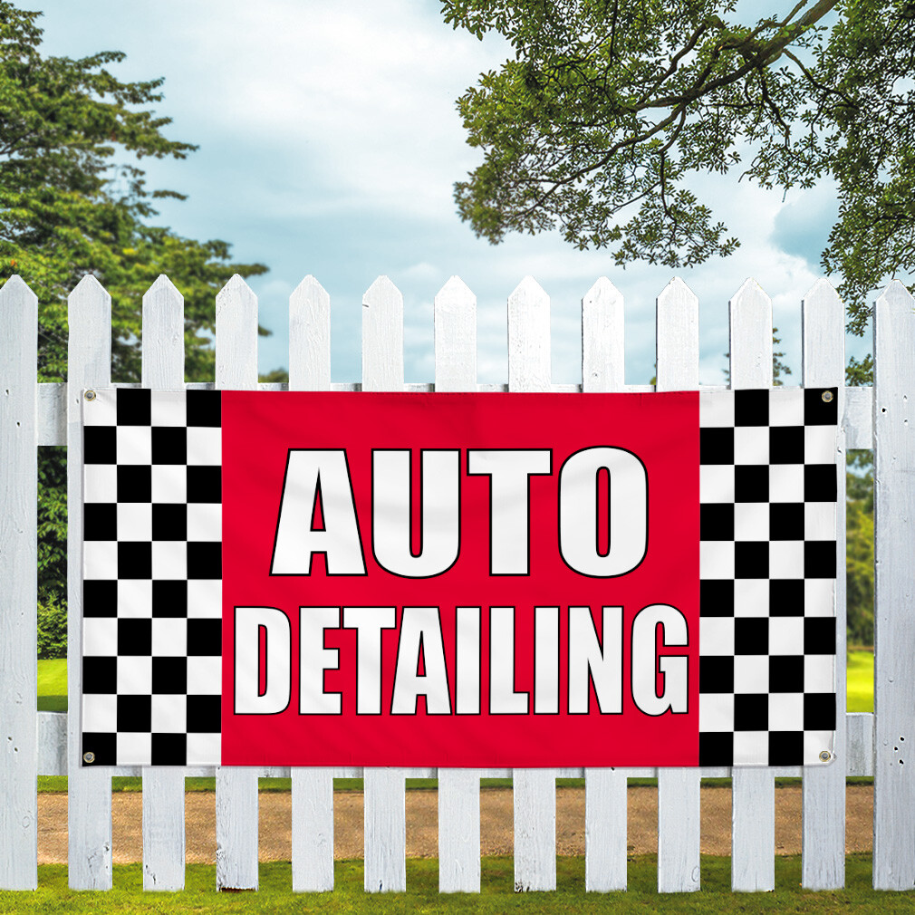 Vinyl Banner Multiple Sizes Auto Detailing Advertising Printing D Automotive