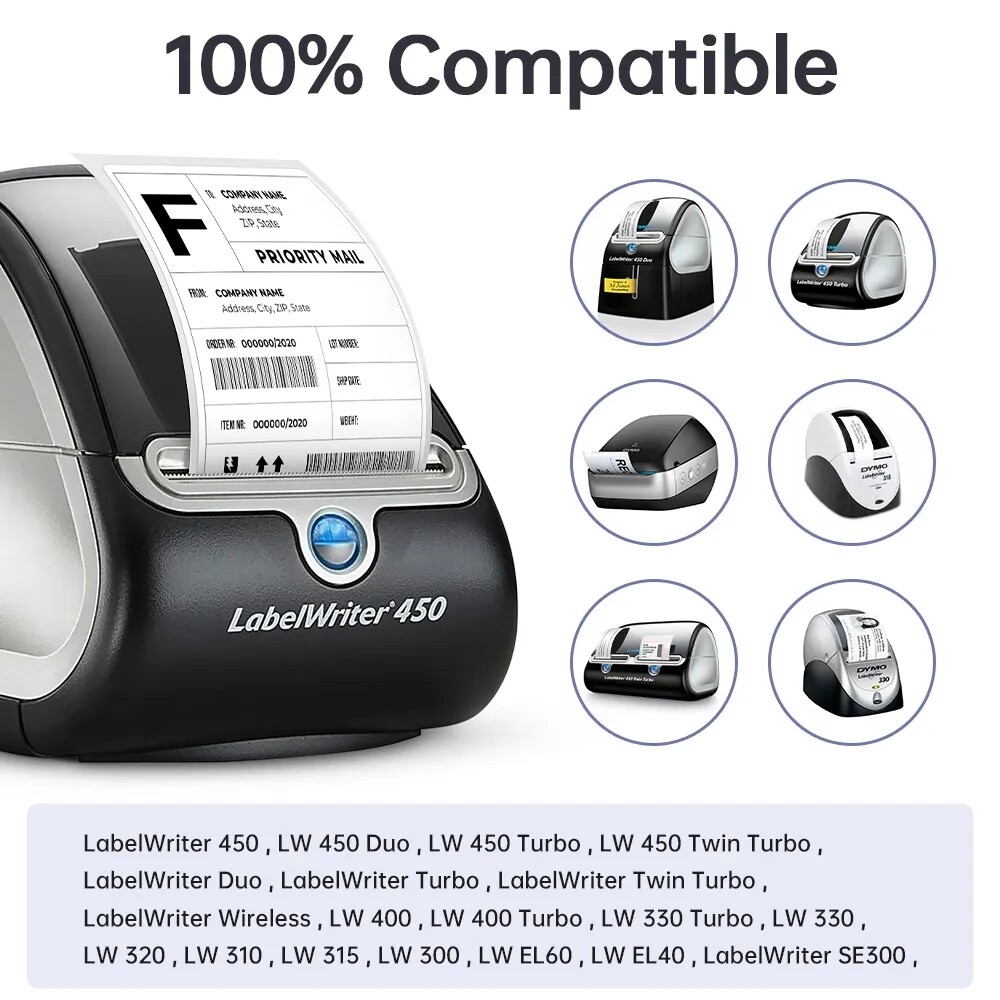 5-200 Rolls DYMO 4XL Direct Thermal 4″x6″ Shipping Labels 4×6 1744907 220/Roll