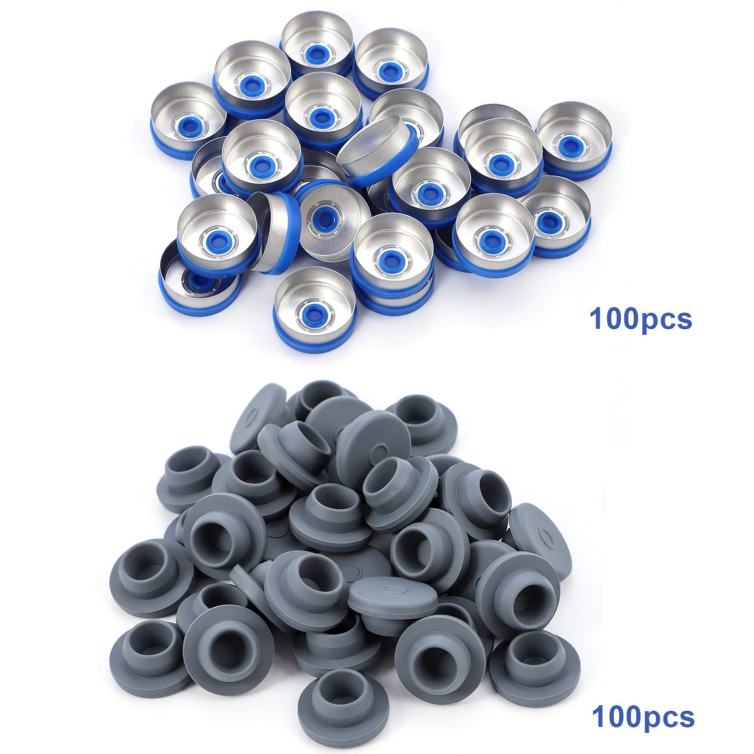 100/200/500/1000Pcs 10ml Clear Glass Vials Headspace Vials with Flip Off Caps US