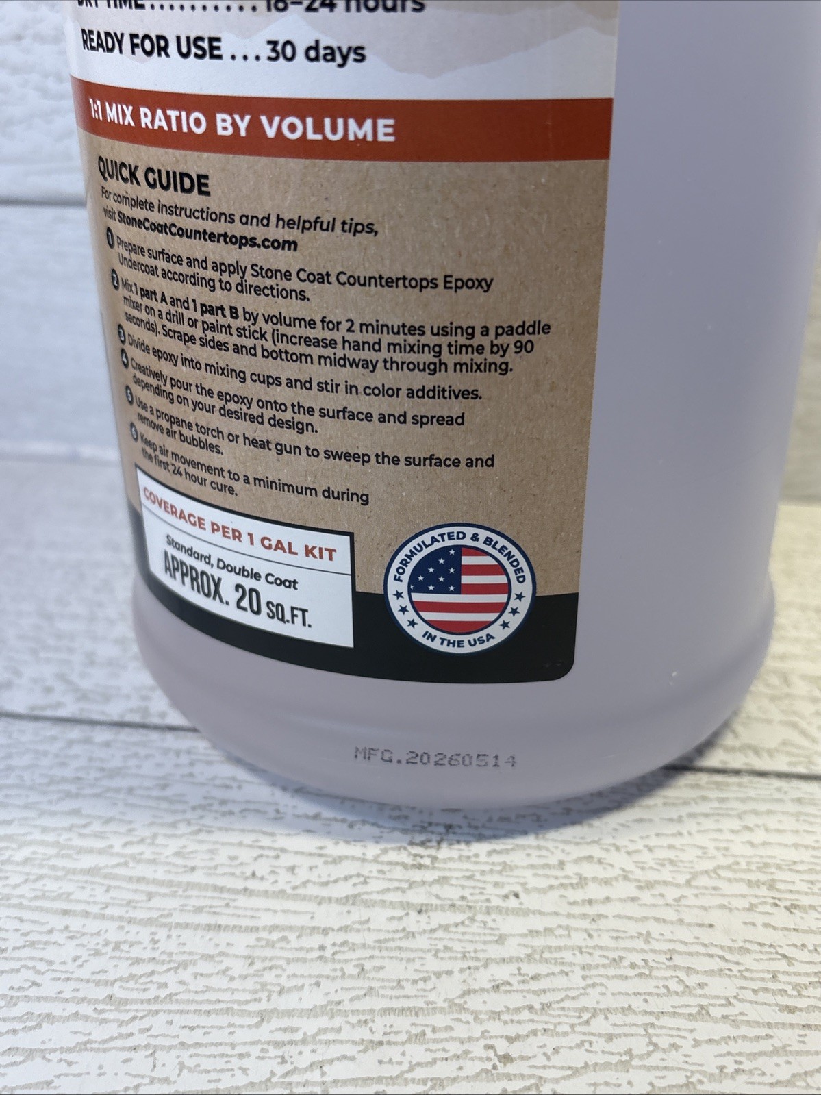 Stone Coat Countertops Epoxy Resin Part A Clear 1 Gallon DIY Heat UV Resistant