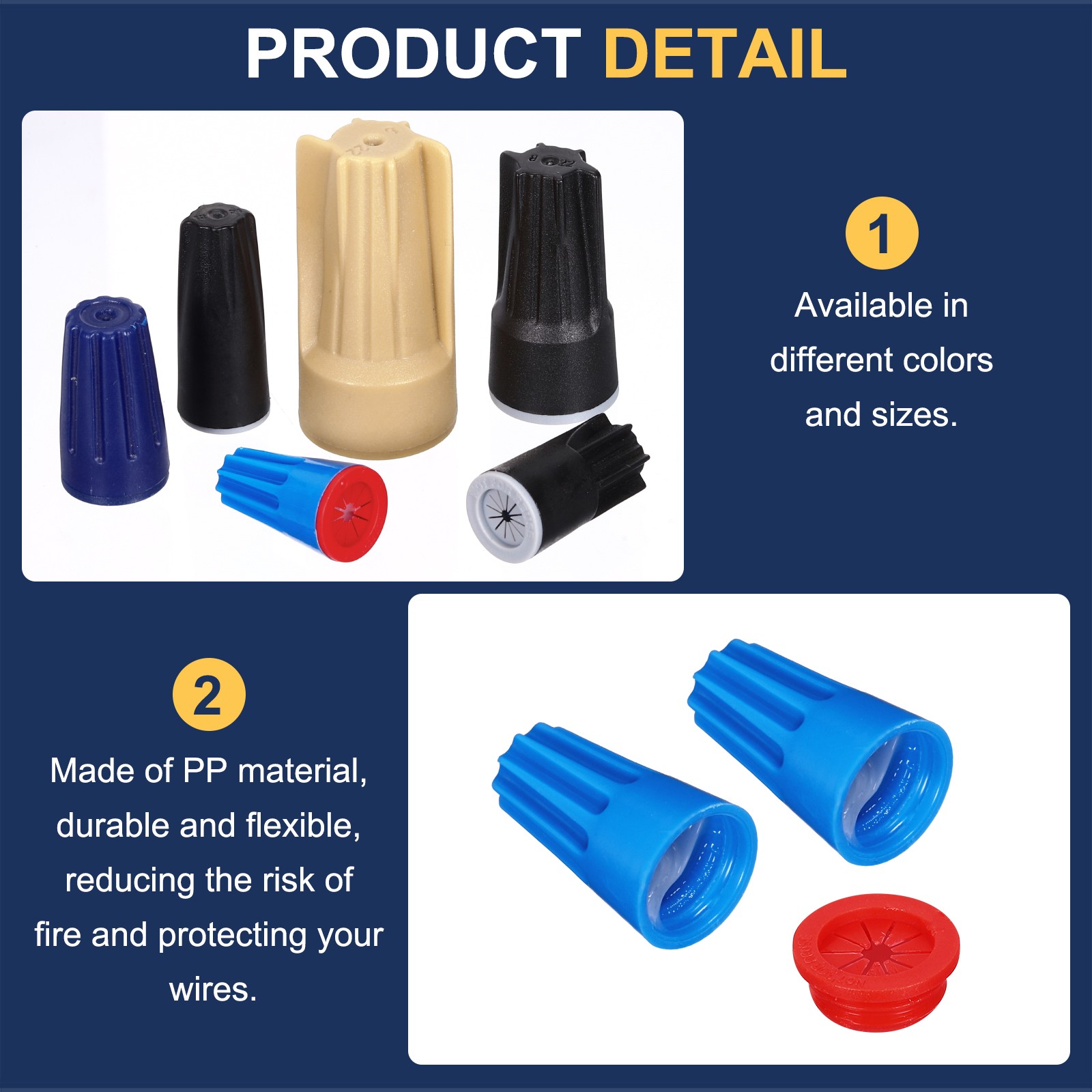 50Pcs Waterproof Wire Connector 22-14AWG for Landscape Irrigation Blue Red