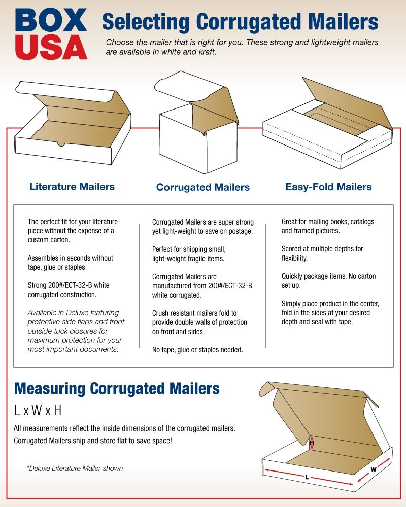 Oyster White Literature Mailers 18x18x2 Inch Strong Corrugated Box Made in USA