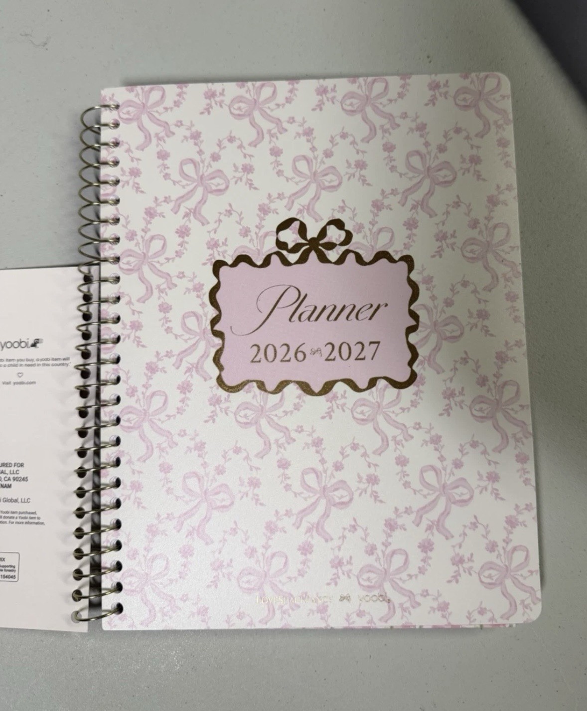 LoveShackFancy x Target – Yoobi Monthly and Weekly Planner 7″x 9″ – Coquette Bow