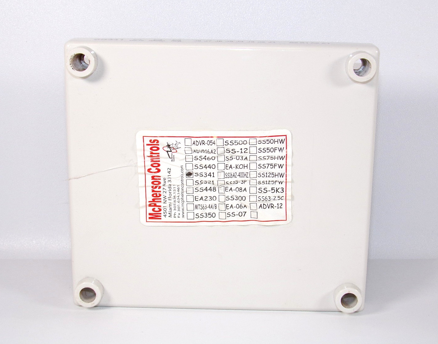 Mcpherson Controls SS341 Self Excited Automatic Voltage Regulator
