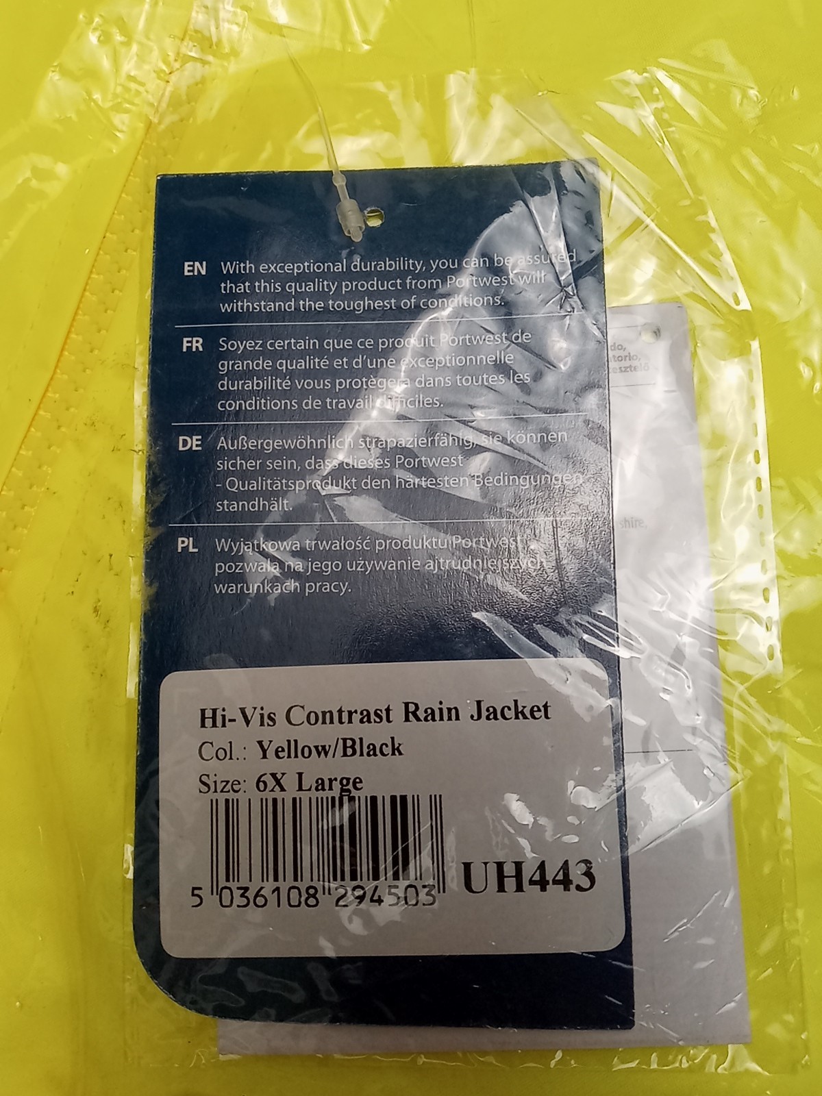 Portwest UH443 Hi Vis Classic Waterproof SIZE 6X LARGE Rain Jacket Reflective