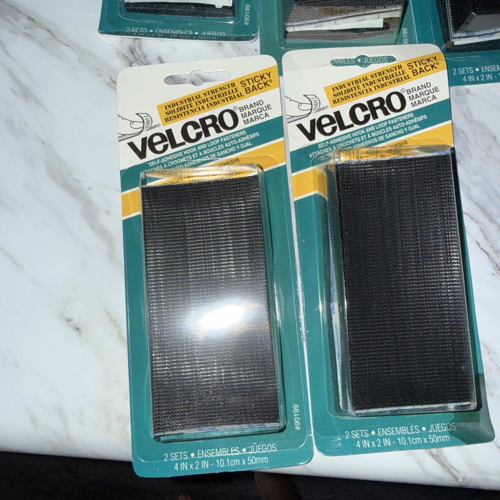 Velcro Industrial Strength Hook & Loop Fastener 4″ L x 2″ W Black 2pk Box Of 5
