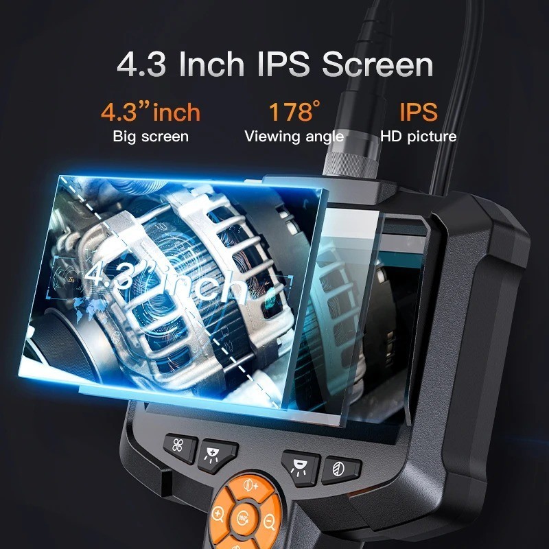 Industrial Endoscope Camera 4.3 «Single Dual Lens HD 1080P Car Inspection New