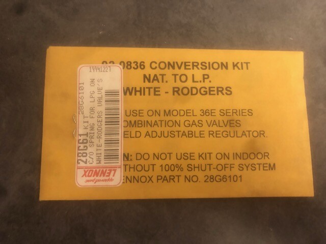 28G61 Lennox Lp Conversion Kit For Lennox Gas Valve