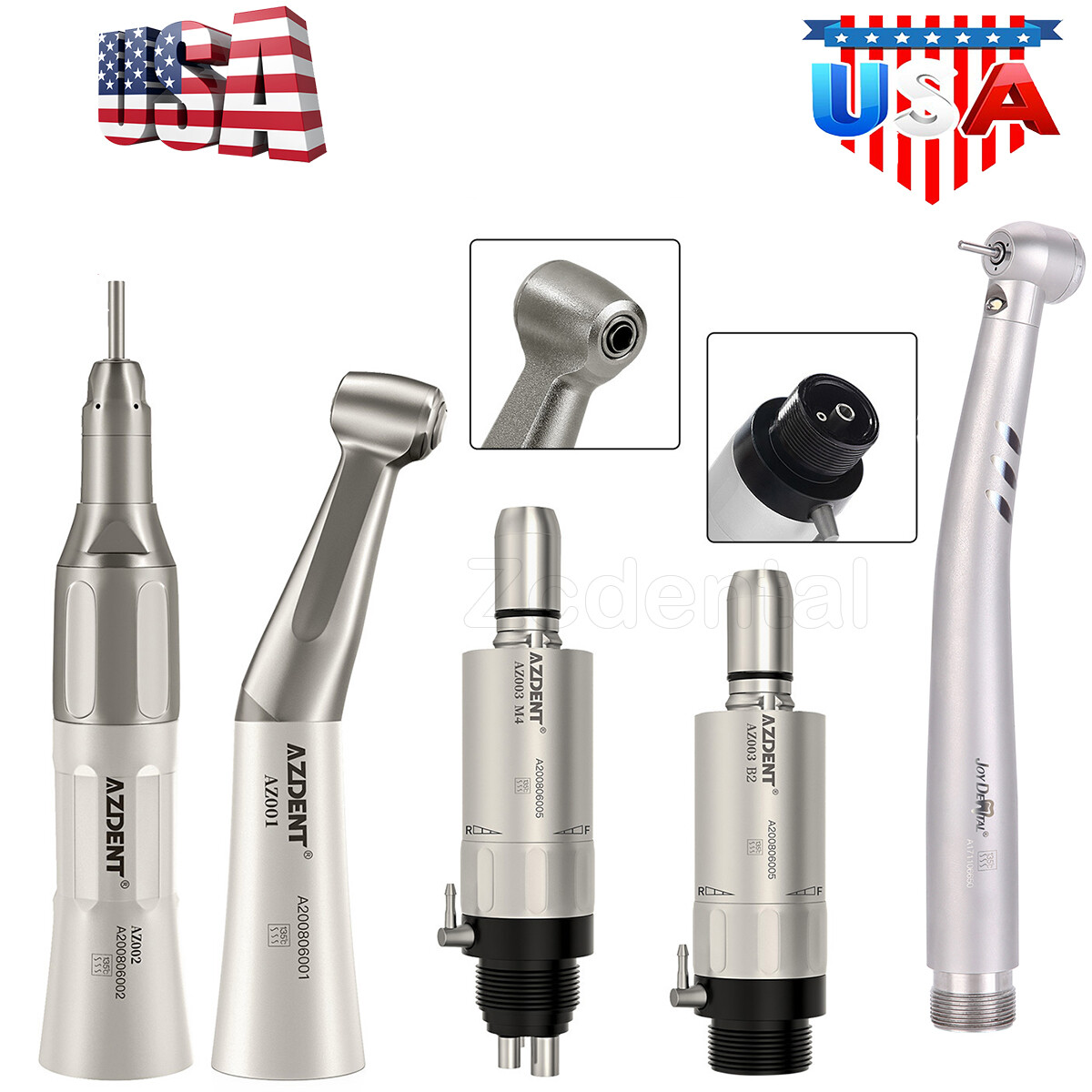 Kit de pieza de mano turbina fibra óptico dental LED de alta y baja velocidad