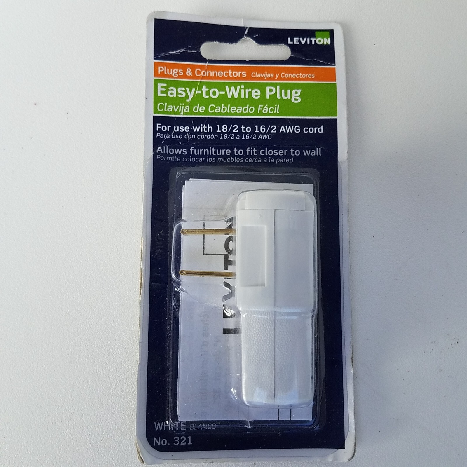 Leviton Plugs & Connectors Easy-To-Wire Plug White No. 321 078477167410 C22-321
