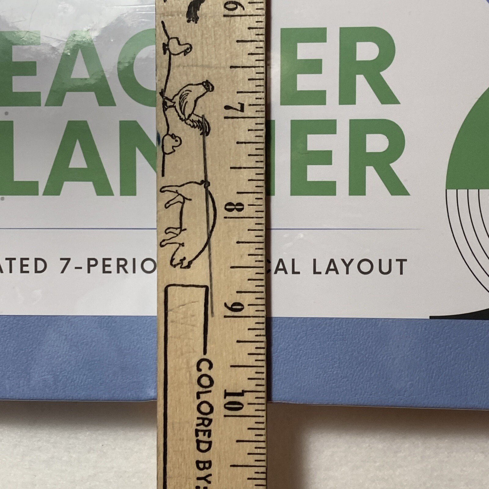 Clever Fox Teacher Lesson Planner Large Undated 7-Period Vertical Layout Blue