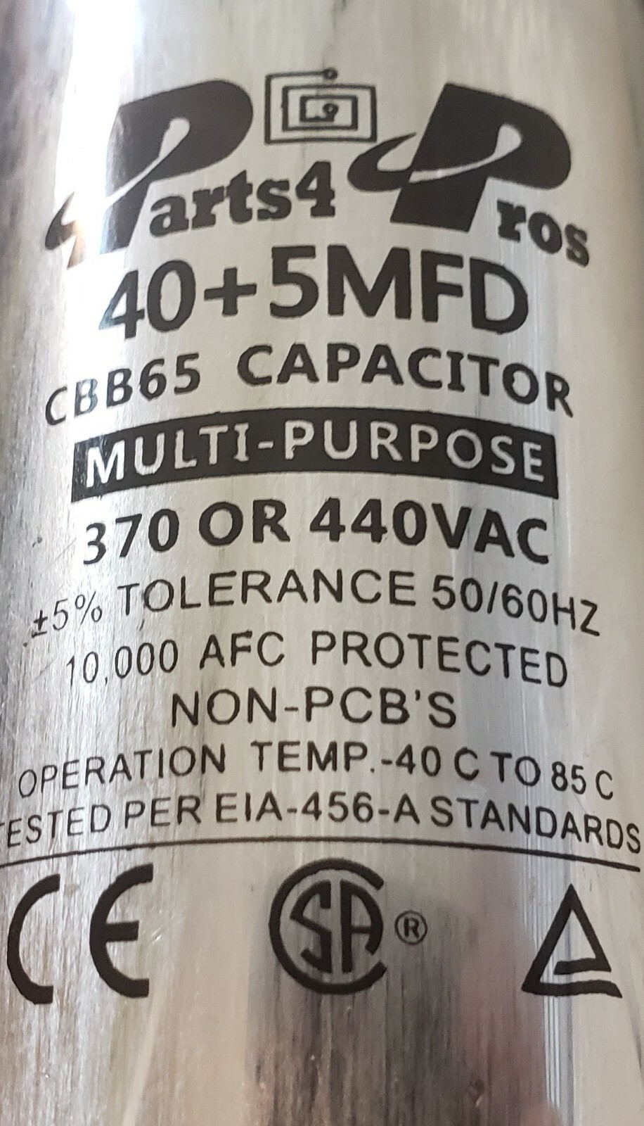 40+5 40/5 uF MFD 370-440V AC High Quality Motor Dual Run Capacitor CBB65-R (10x)