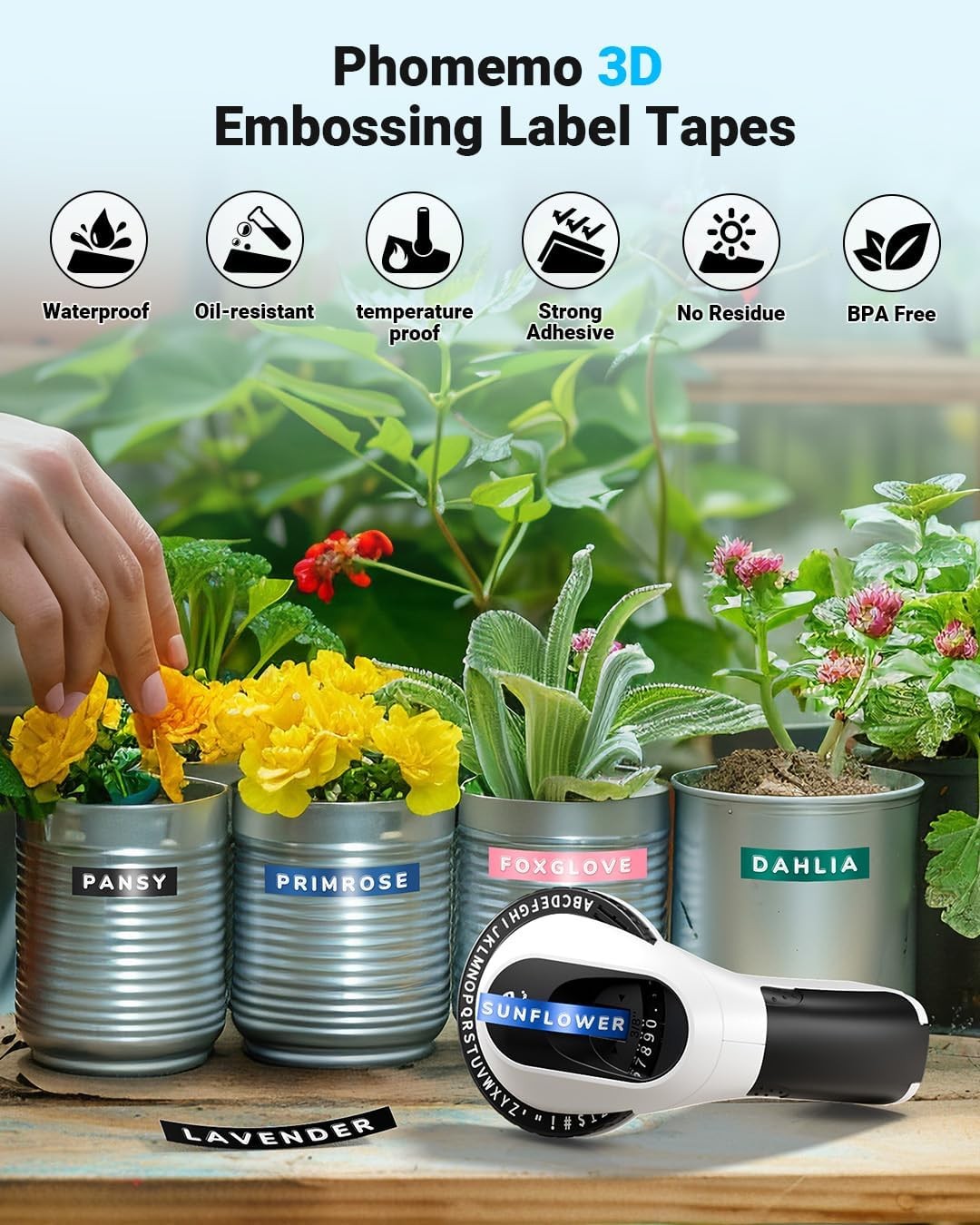 Phomemo Embossing Label Maker with 6 Label Tapes for DYMO Xpress Label Maker