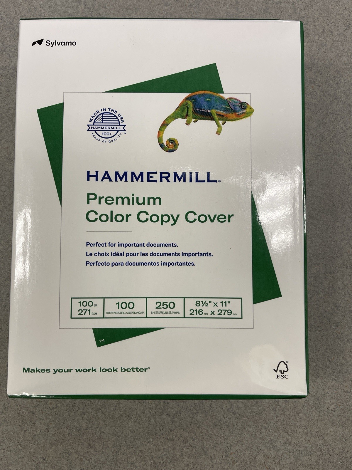Hammermill Premium Color Copy Cover 100# Paper 250 Sheets 8.5×11 Cardstock 100lb