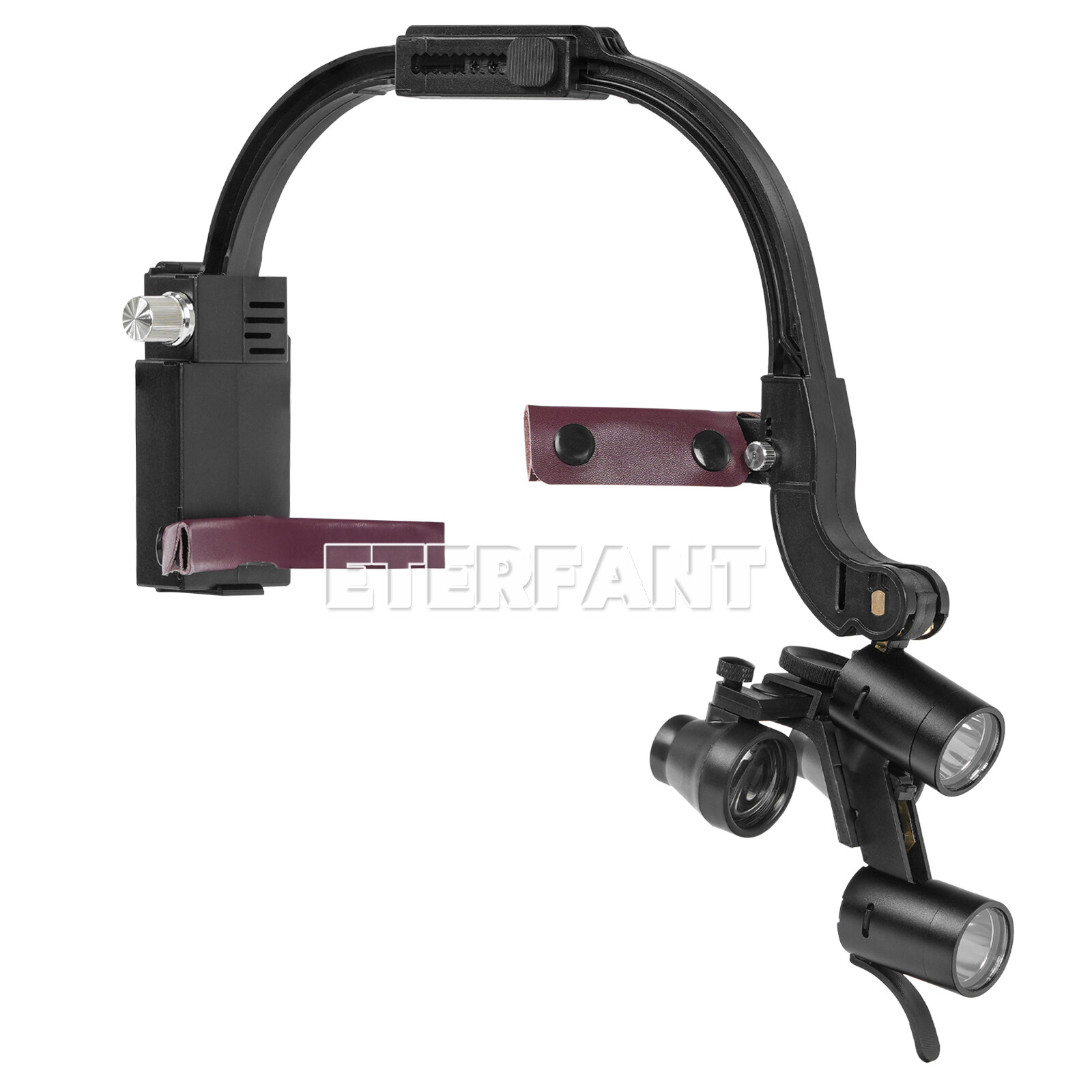 ETERFANT 3.5X Dental Surgical Headband Binocular Loupe w/ 5W LED Head Light 2Led