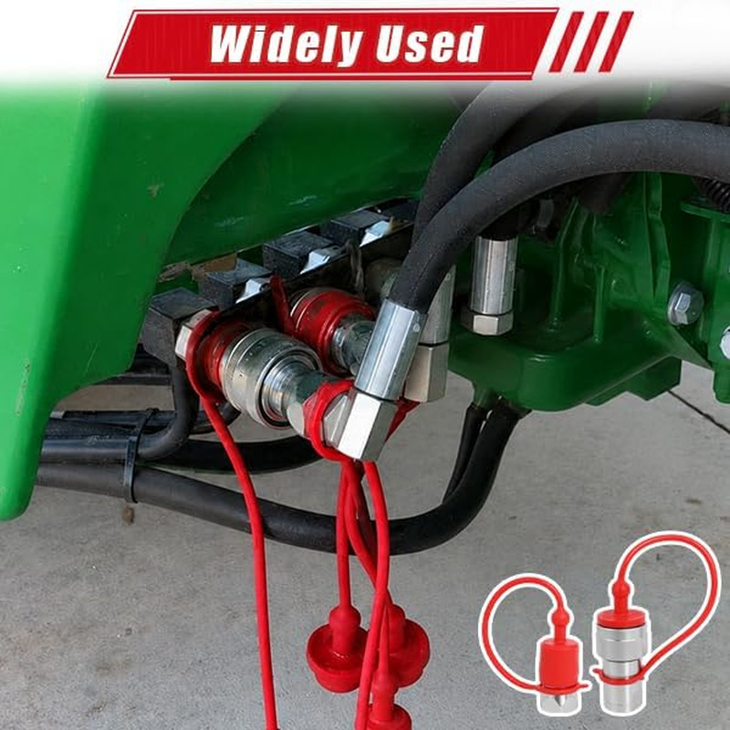 2Sets 1/2» Ag Hydraulic Quick Connect Couplers with Dust Caps, ISO 5675 Pioneer