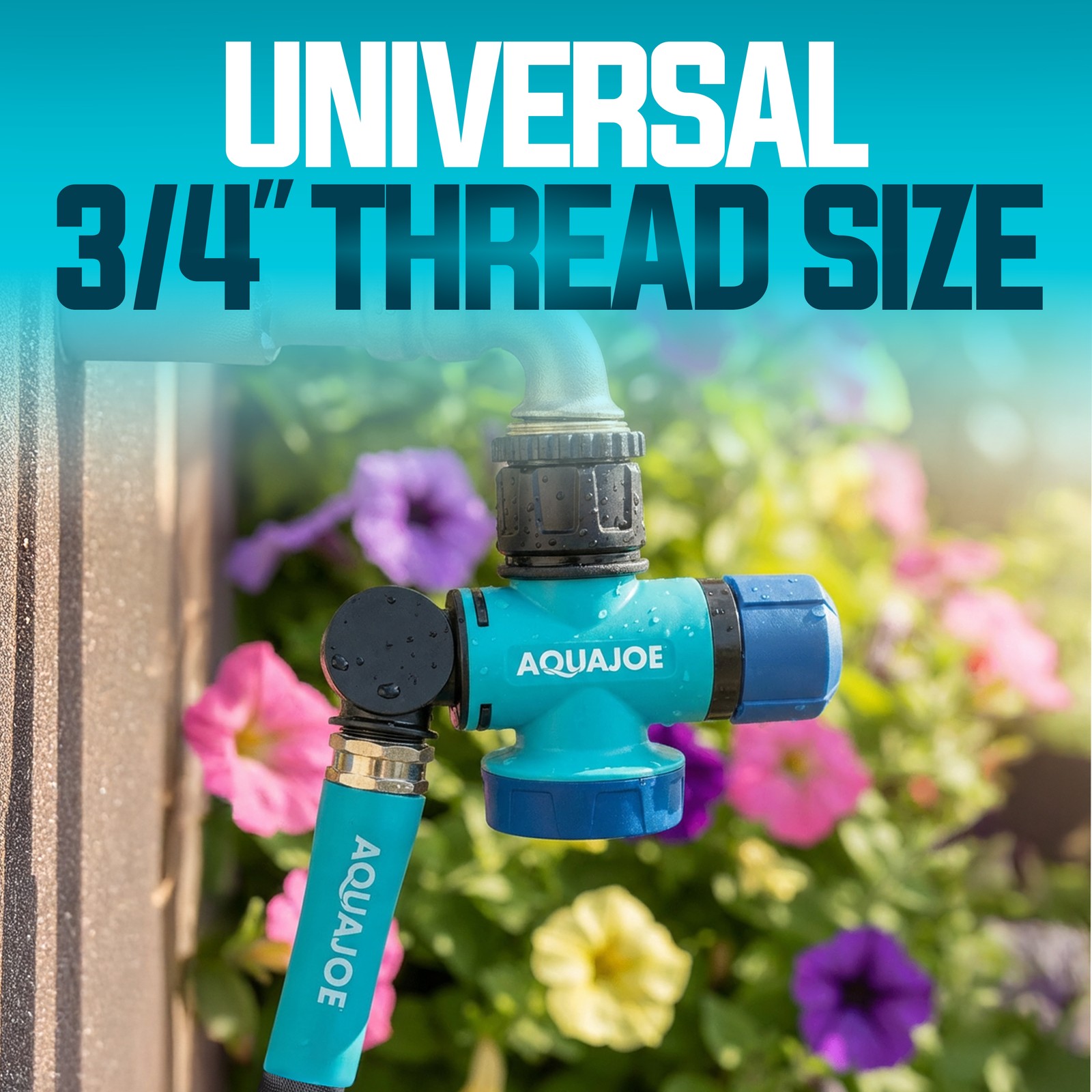 Aqua Joe 3 Pack Multi-Function Garden Hose Faucet Connector, 3/4″ Spigot Adapter