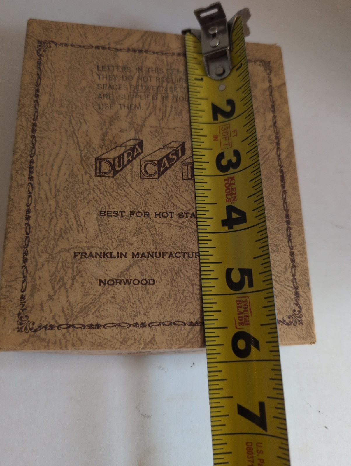 Vintage Franklin MFG. Corp.»Duracast Type» Hot Stamping/ Foil Embossing