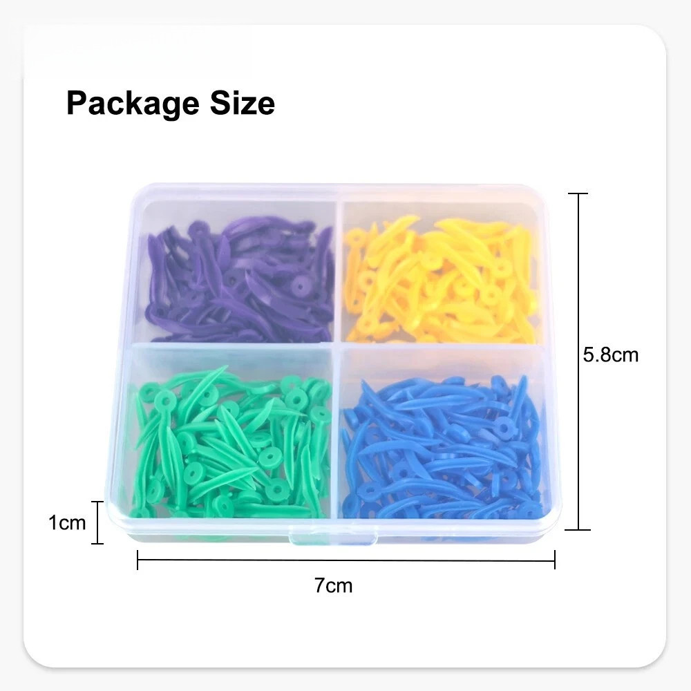 Pack of 200 Dental Tooth Gap Wedges with End Circular Holes Plastic Wedge 4 Size