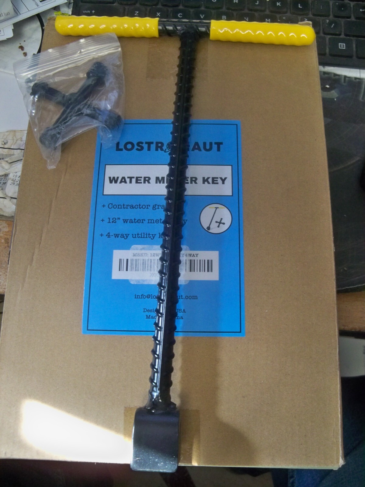 NEW LOSTRONAUT 12″ INCH WATER METER KEY W/4 WAY UTILITY KEY FREE ADVANTAGE S&H
