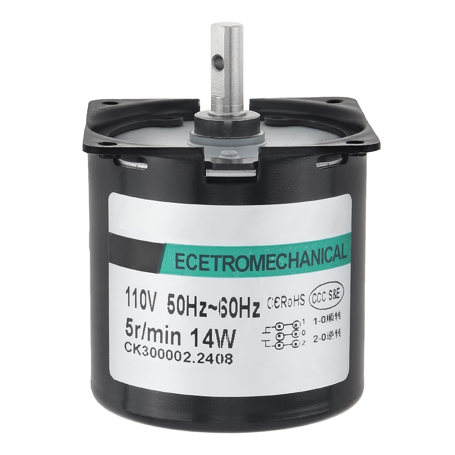 5 RPM Synchronous Gear Motor, AC Motor 110V 60KTYZ CW/CCW High Torque Permanent