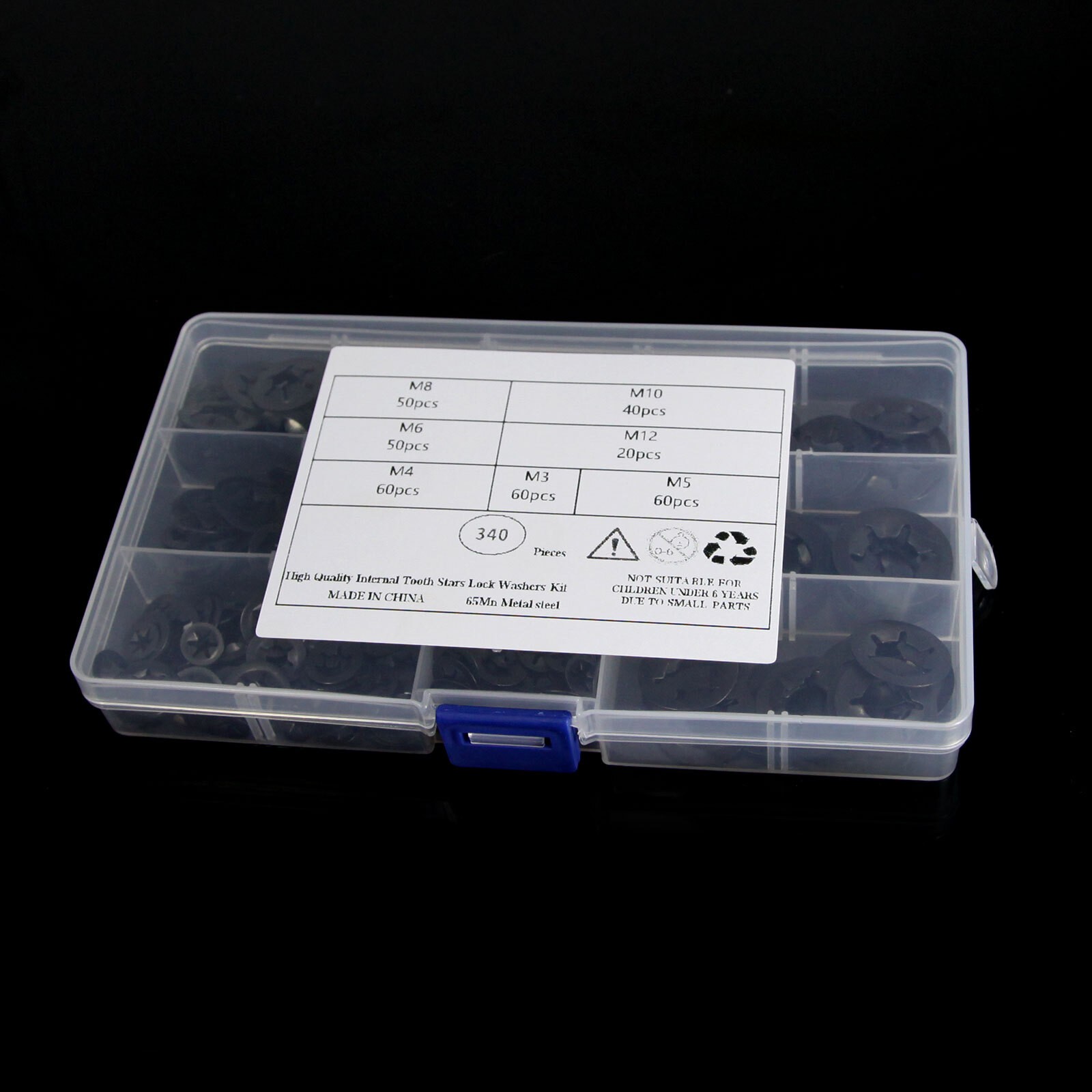 340 Piece Internal Teeth Star Lock Spring Quick Washer Push-In Quick Nut Set